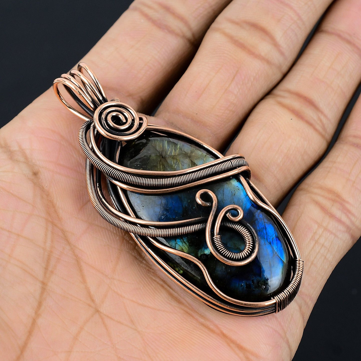 Blue Labradorite Gemstone Pendant