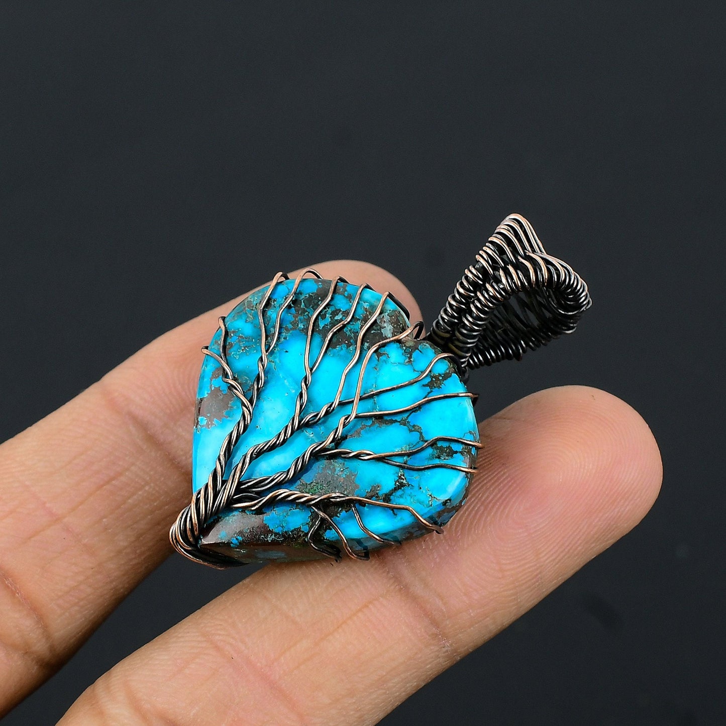 Turquoise Gemstone Heart Pendant