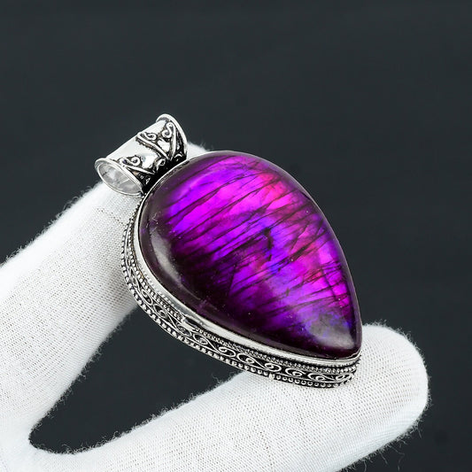 Pink Labradorite Gemstone Pendant