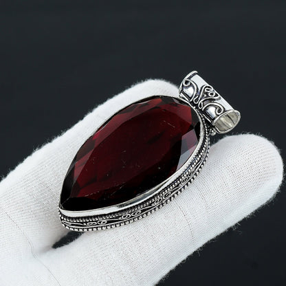 Red Garnet Pear Gemstone Pendant