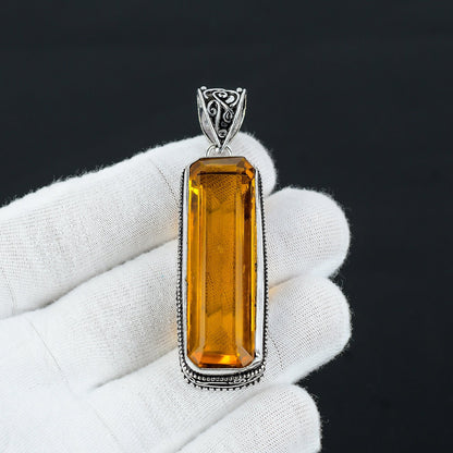 Yellow Citrine Gemstone Pendant