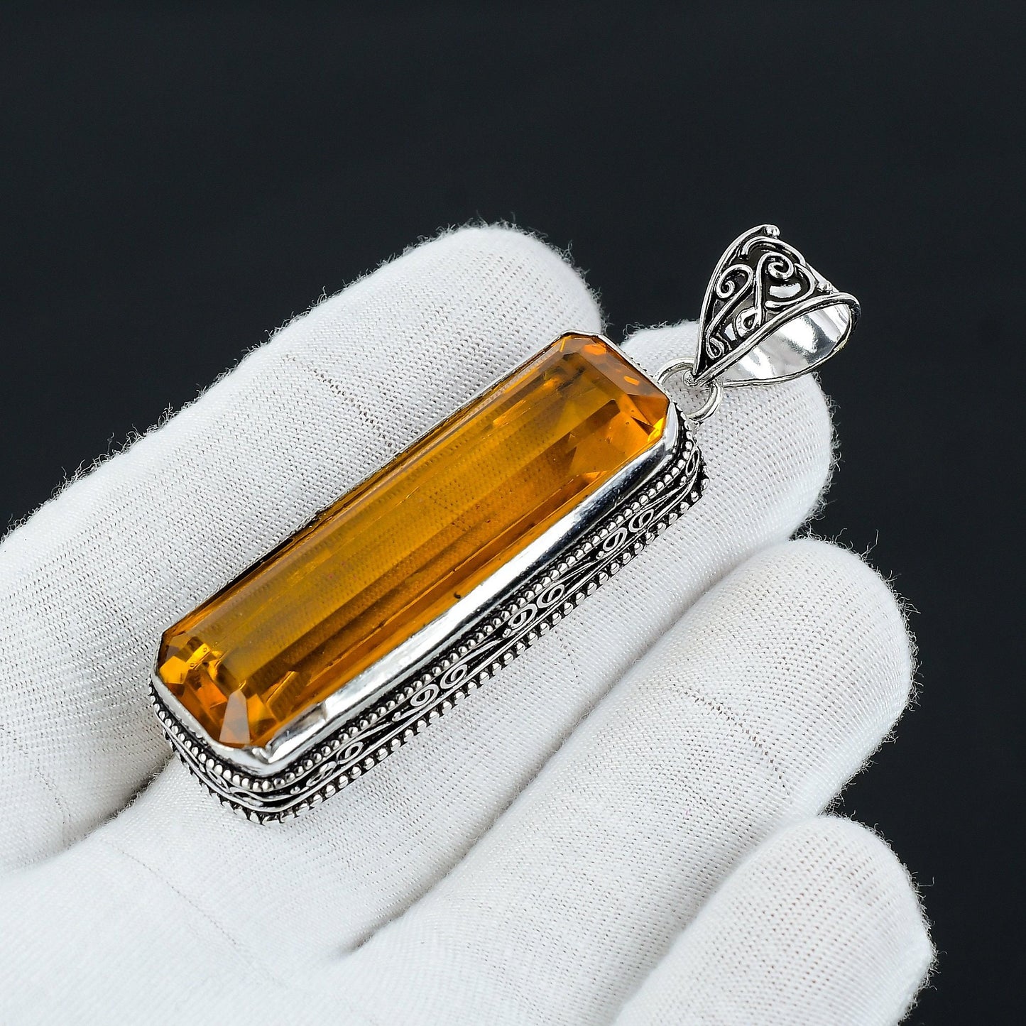 Yellow Citrine Gemstone Pendant
