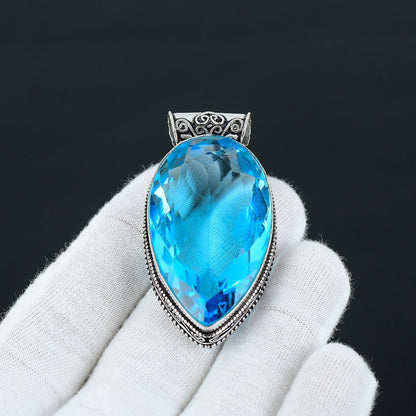 Swiss Blue Topaz Gemstone Pendant