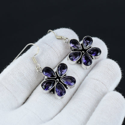 Blue Tanzanite Gemstone Earrings