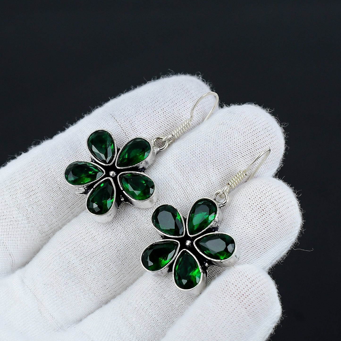 Green Tourmaline Gemstone Earrings