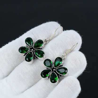 Green Tourmaline Gemstone Earrings
