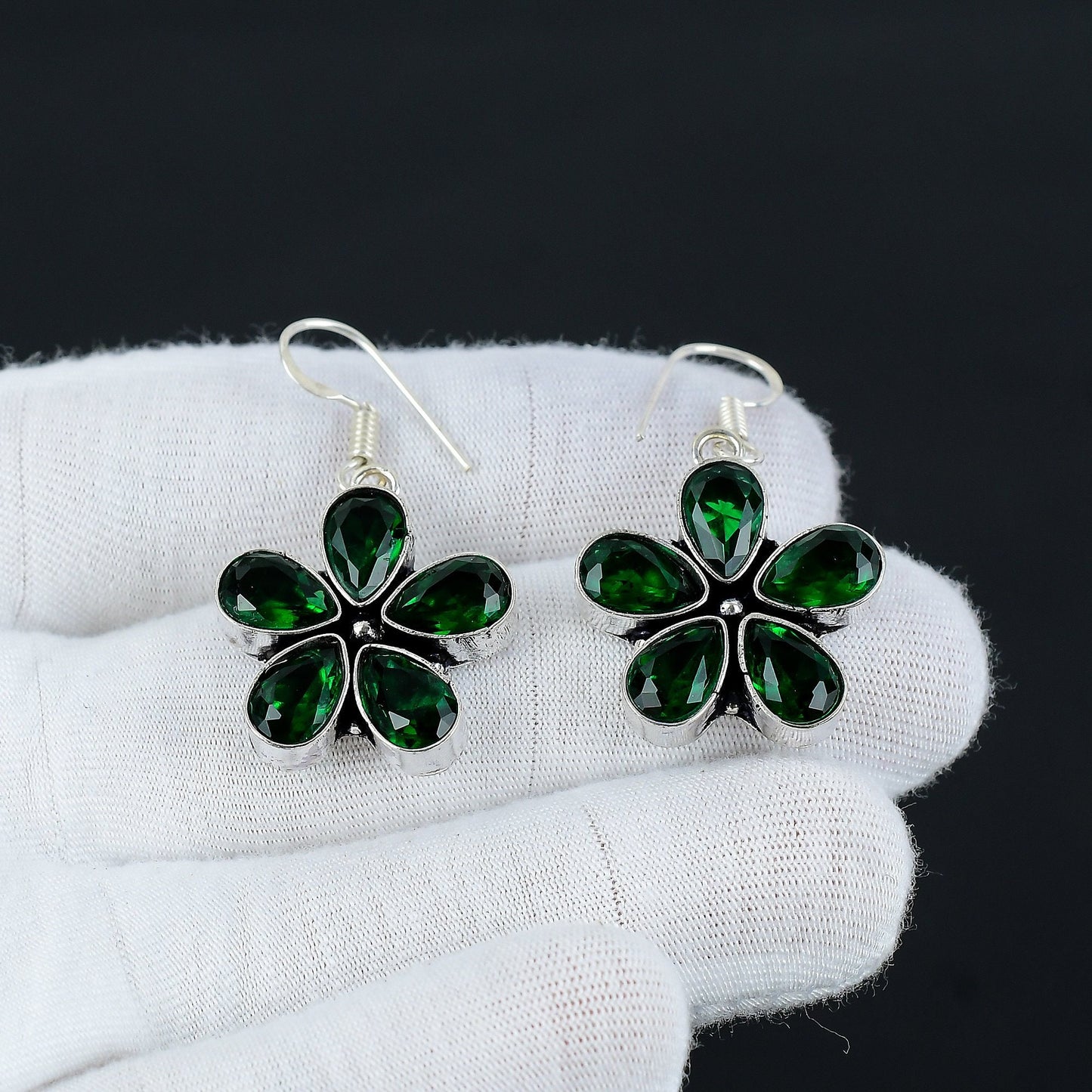 Green Tourmaline Gemstone Earrings