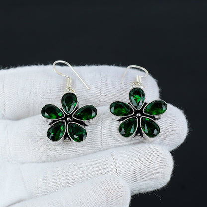 Green Tourmaline Gemstone Earrings