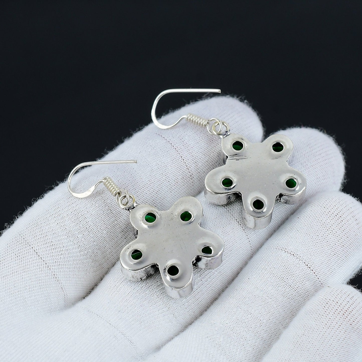 Green Tourmaline Gemstone Earrings