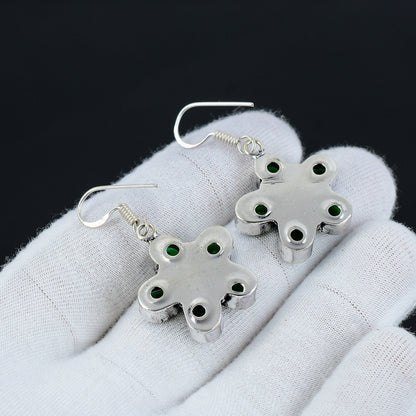 Green Tourmaline Gemstone Earrings