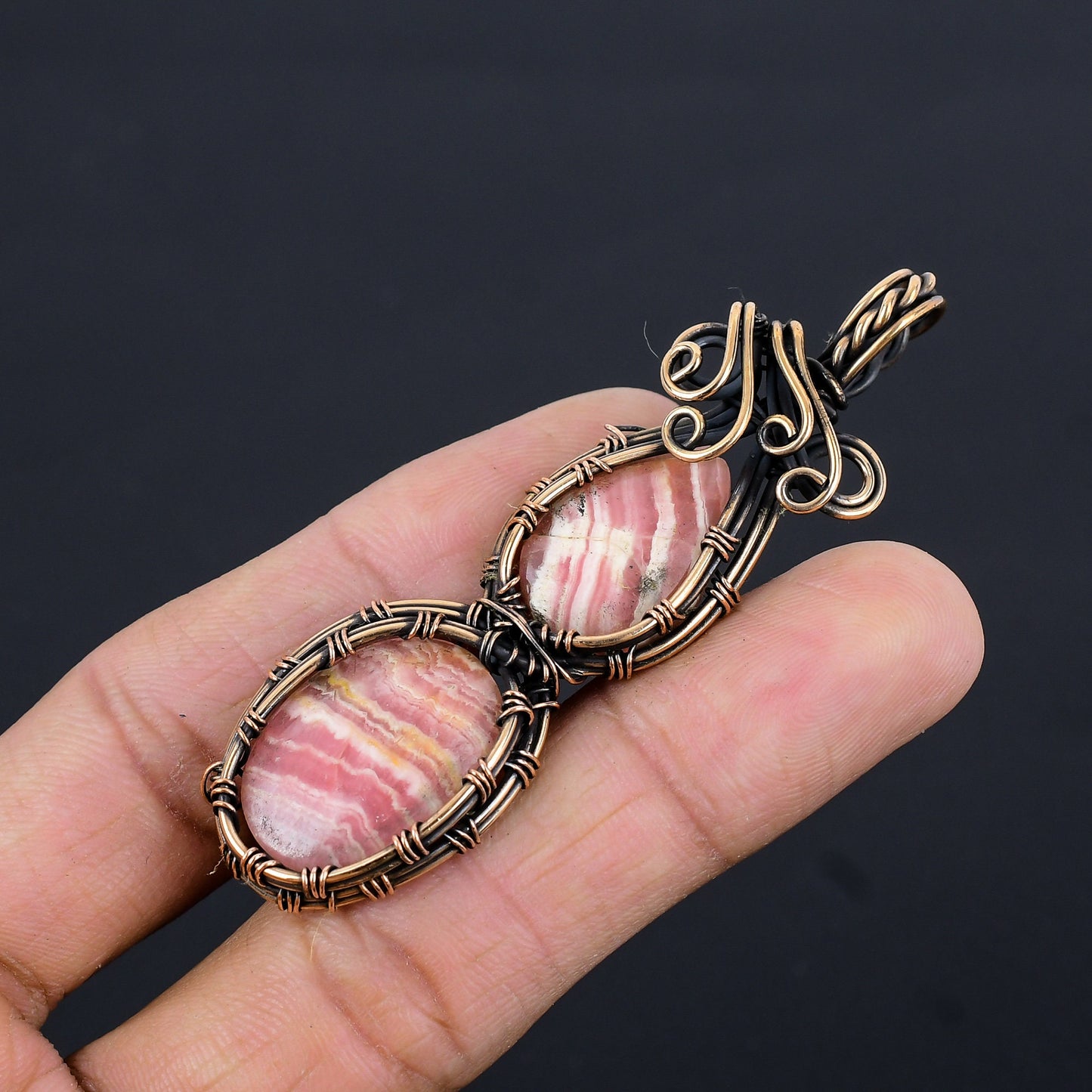 Pink Rhodochrosite Gemstone Pendant