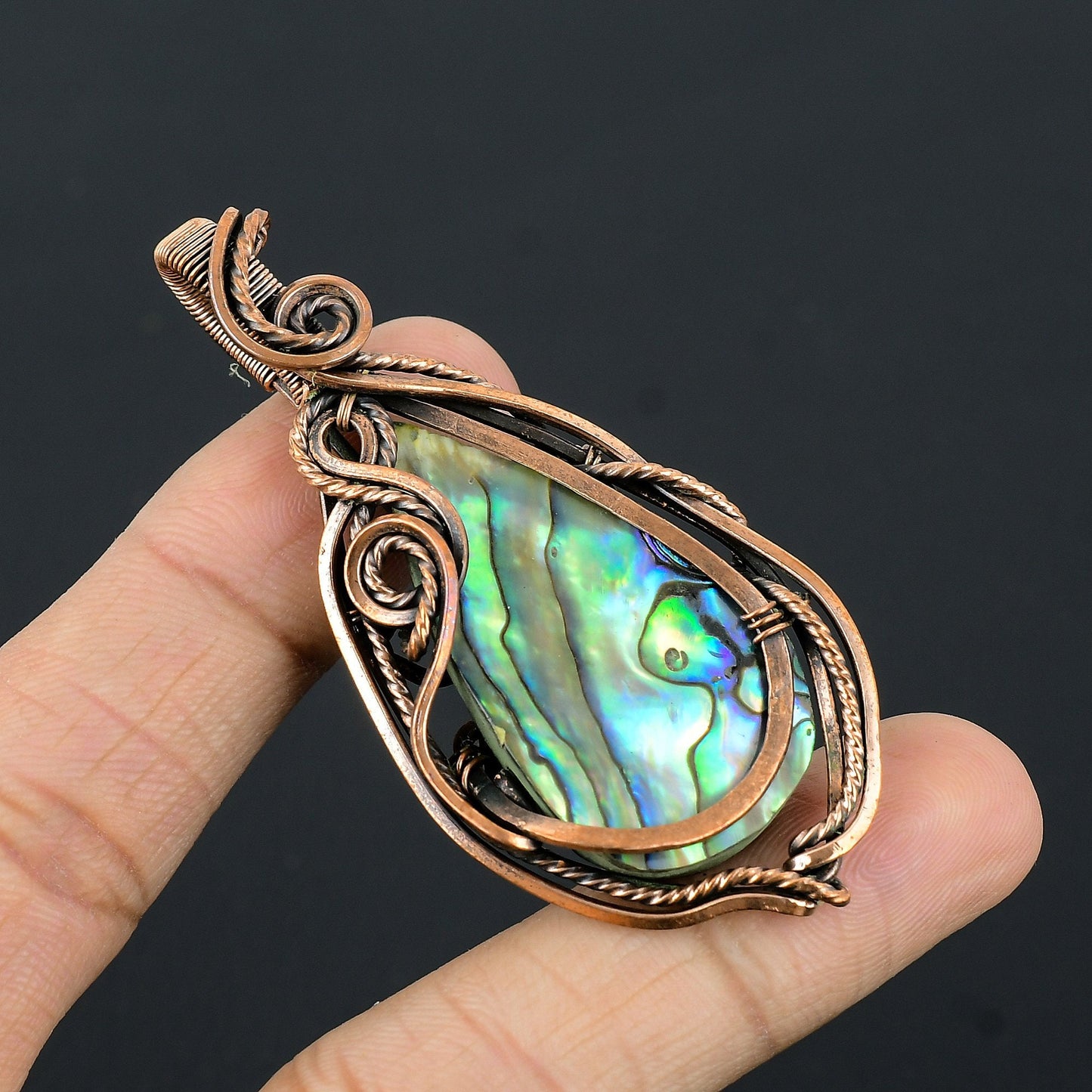 Multicolor Abalone Gemstone Pendant