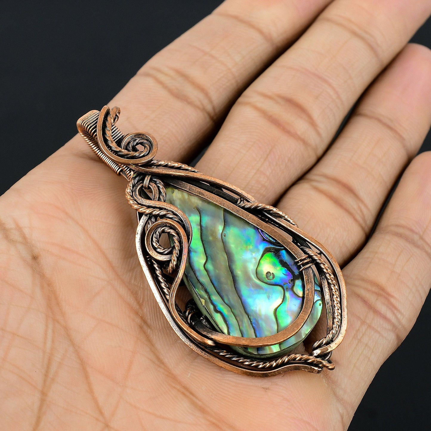 Multicolor Abalone Gemstone Pendant