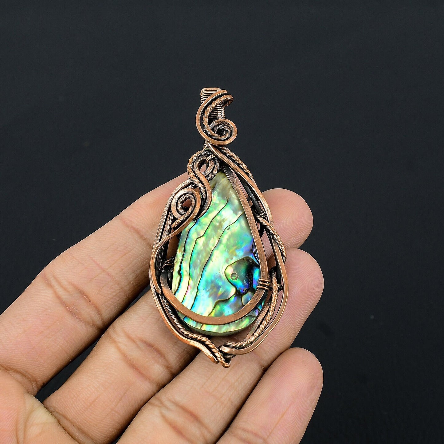 Multicolor Abalone Gemstone Pendant