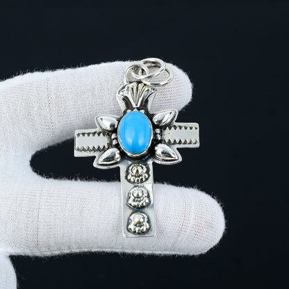 Blue Sleeping Beauty Turquoise Gemstone Pendant