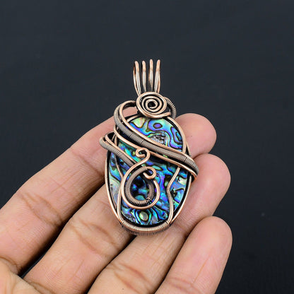 Copper Abalone Gemstone Pendant
