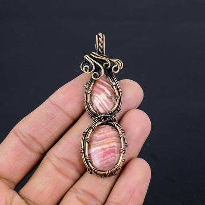 Pink Rhodochrosite Gemstone Pendant