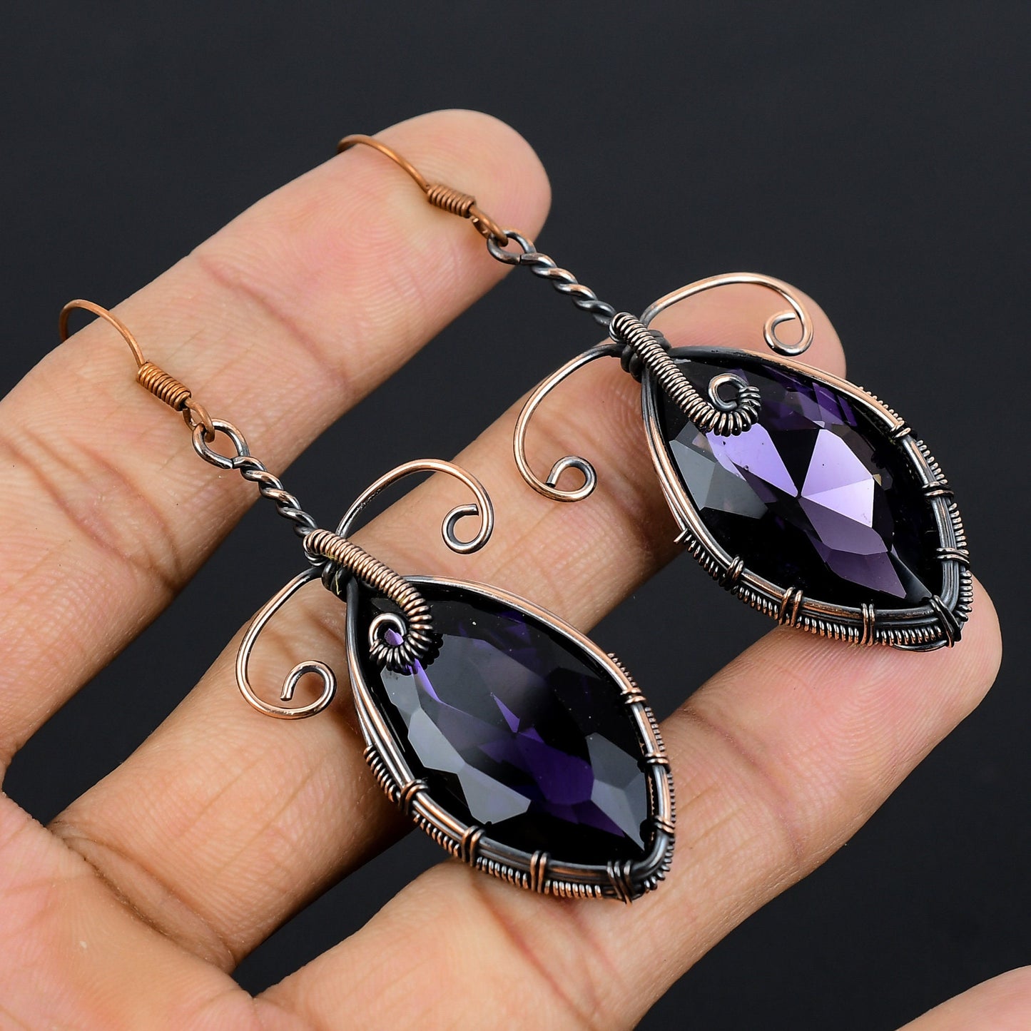 Purple Amethyst Gemstone Earrings