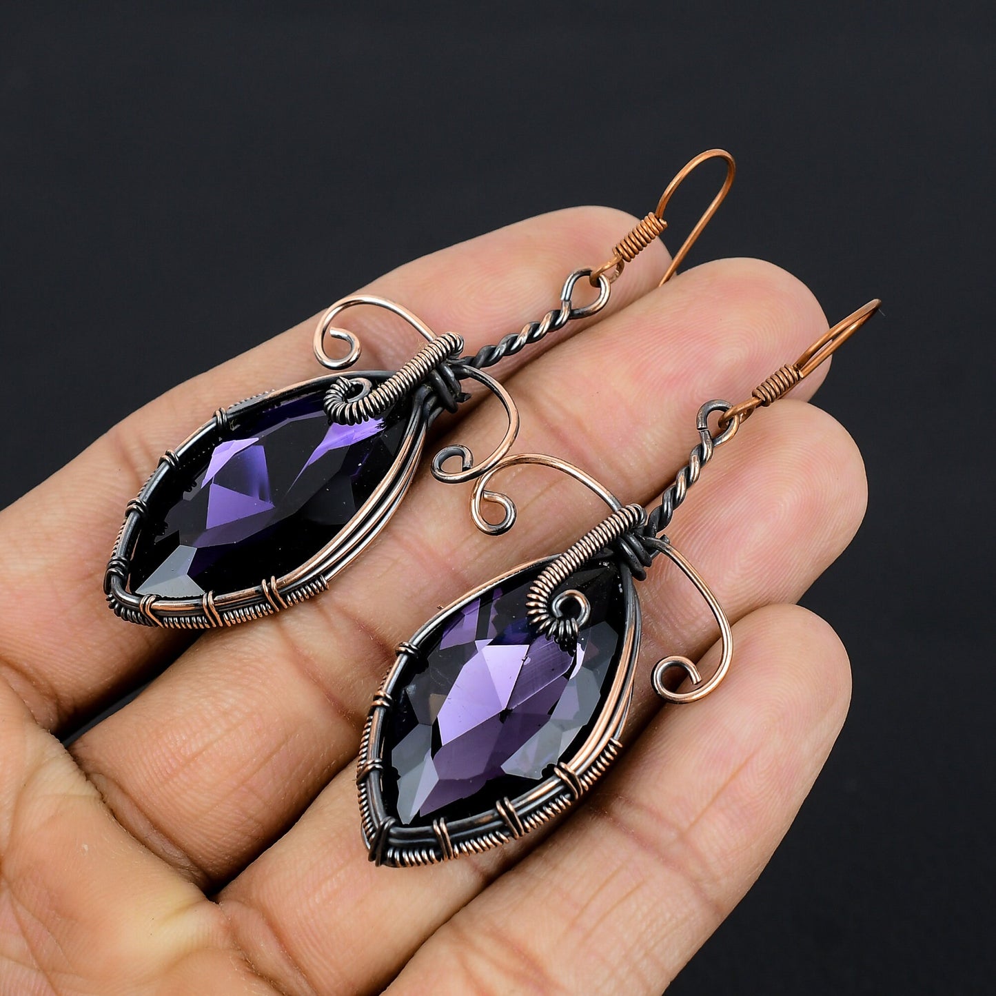 Purple Amethyst Gemstone Earrings