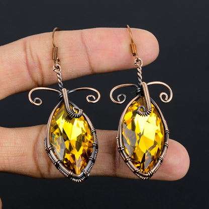Yellow Citrine Gemstone Earrings