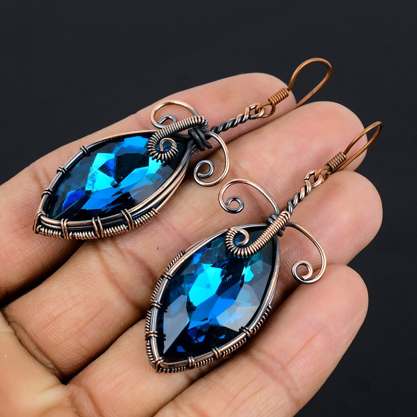 Blue Mystic Topaz Gemstone Earrings