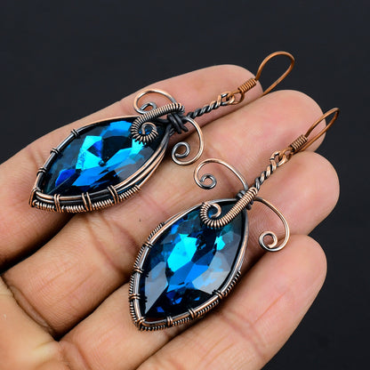 Blue Mystic Topaz Gemstone Earrings
