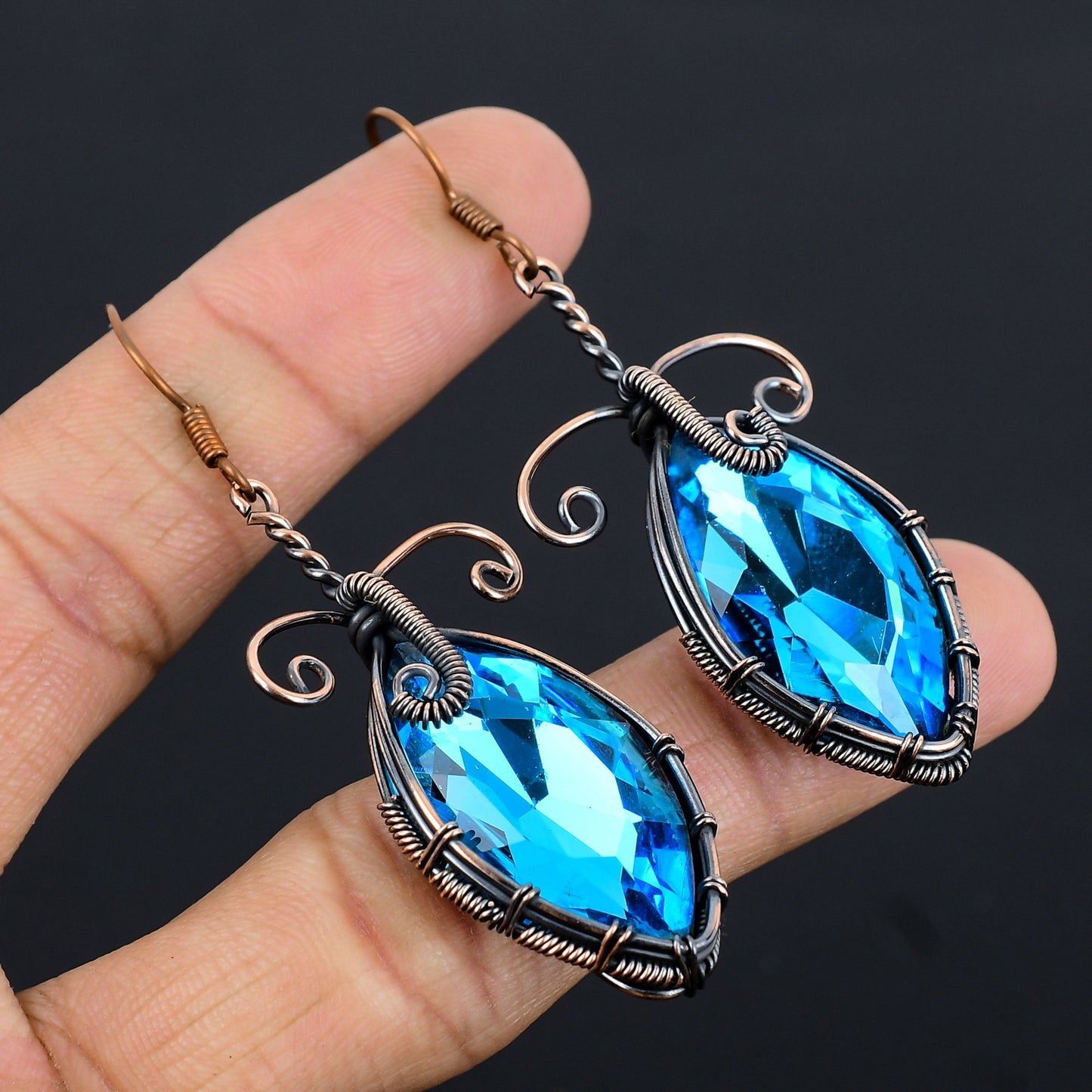 Blue Mystic Topaz Gemstone Earrings