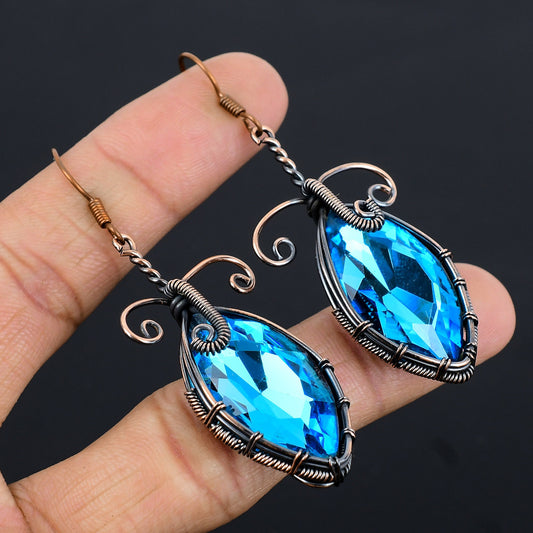 Blue Mystic Topaz Gemstone Earrings