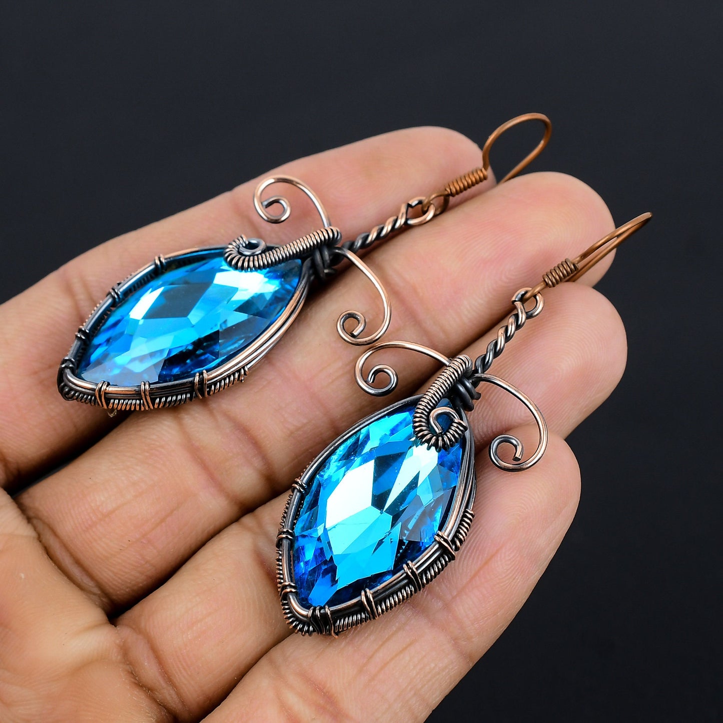 Blue Mystic Topaz Gemstone Earrings