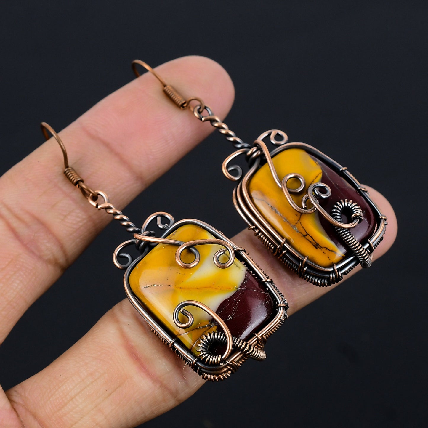Multicolor Mookaite Gemstone Earrings