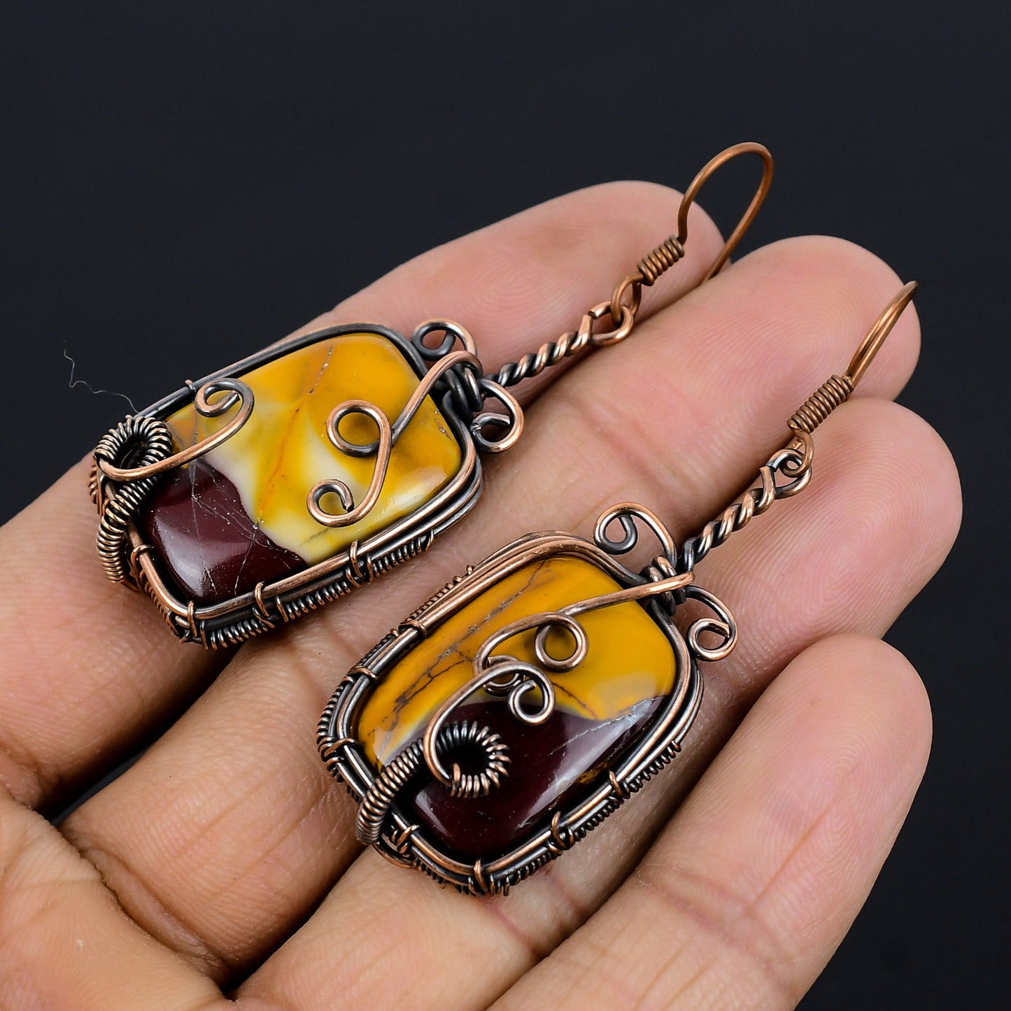 Multicolor Mookaite Gemstone Earrings