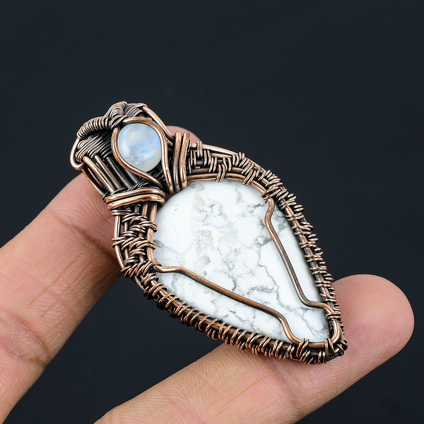 White Howlite Gemstone Pendant