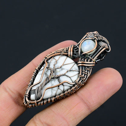 White Howlite Gemstone Pendant
