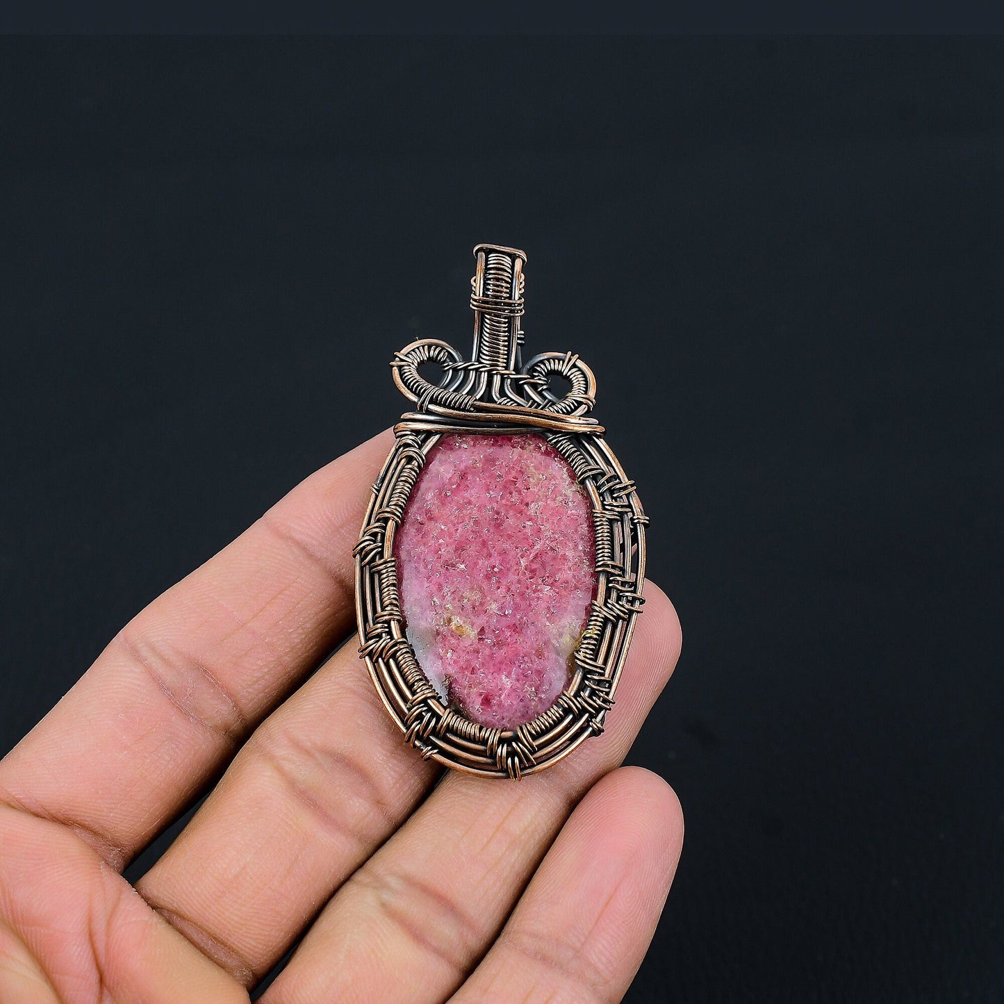 Pink Rhodonite Gemstone Pendant