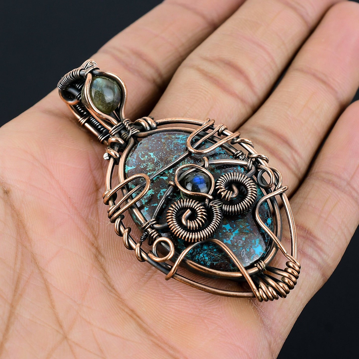 Blue Azurite Gemstone Pendant