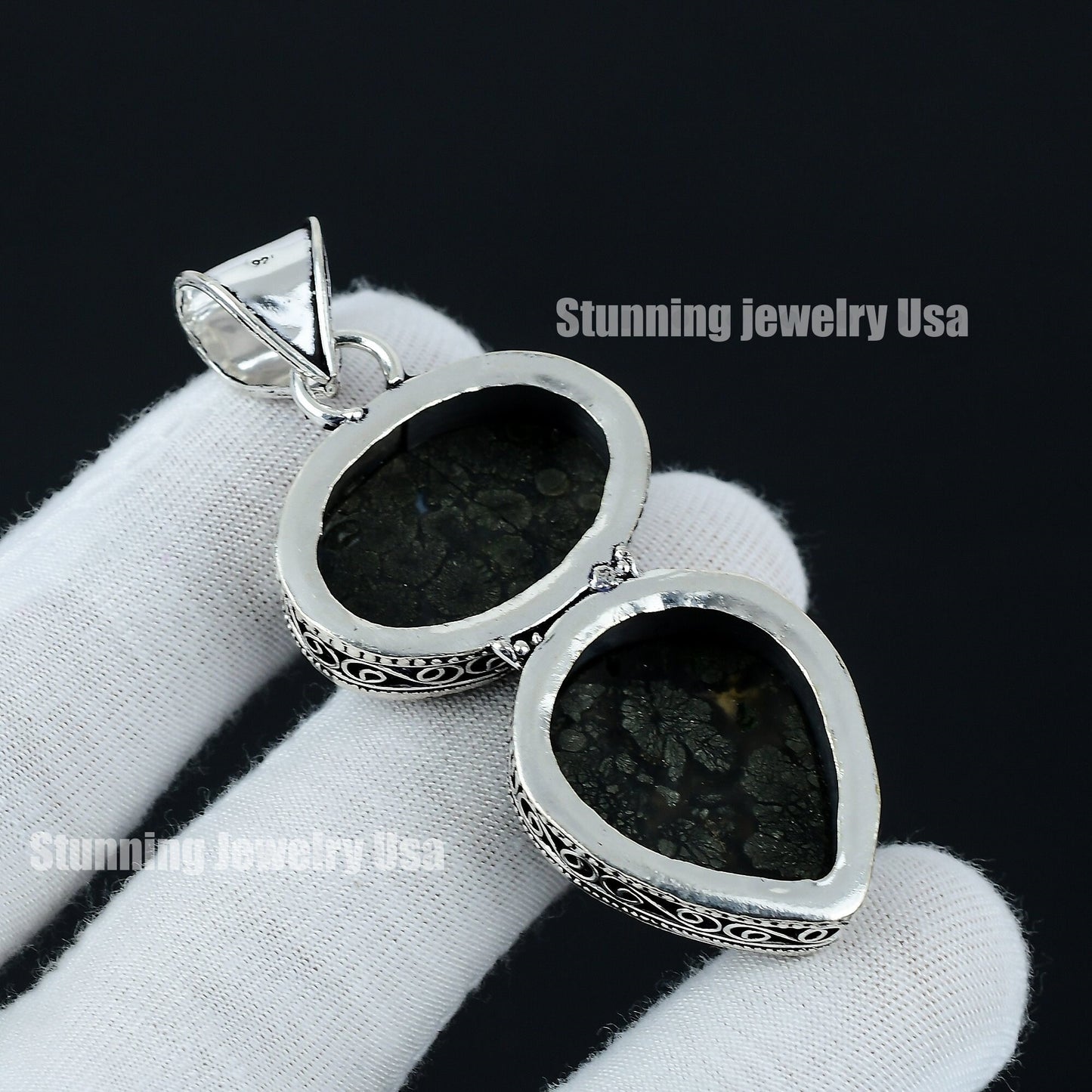 Silver Marcasite Gemstone Pendant