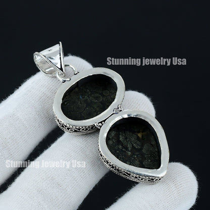 Silver Marcasite Gemstone Pendant