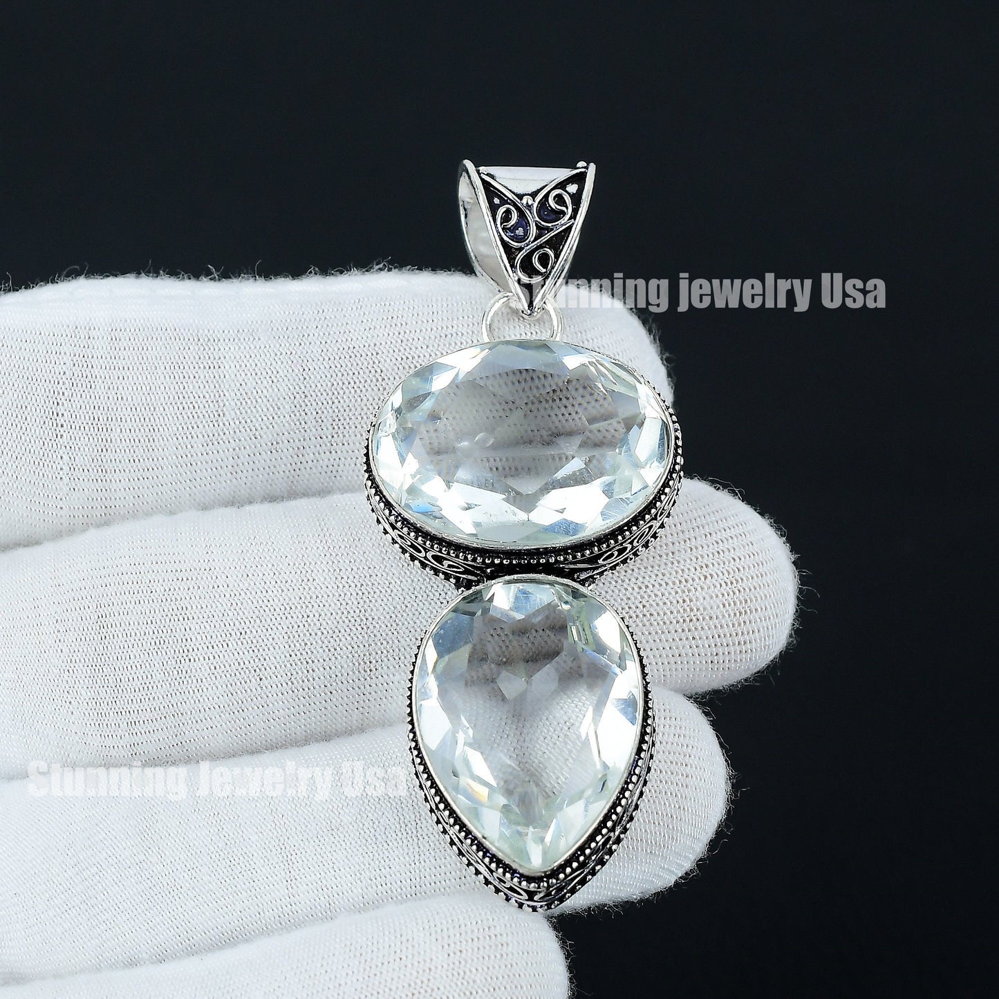 White Topaz Gemstone Pendant