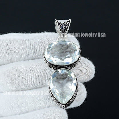 White Topaz Gemstone Pendant