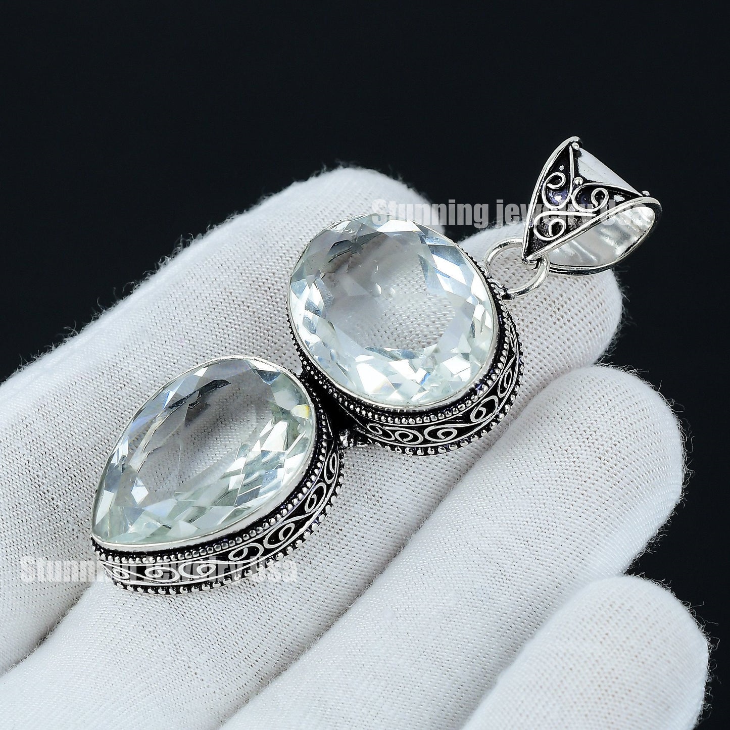 White Topaz Gemstone Pendant