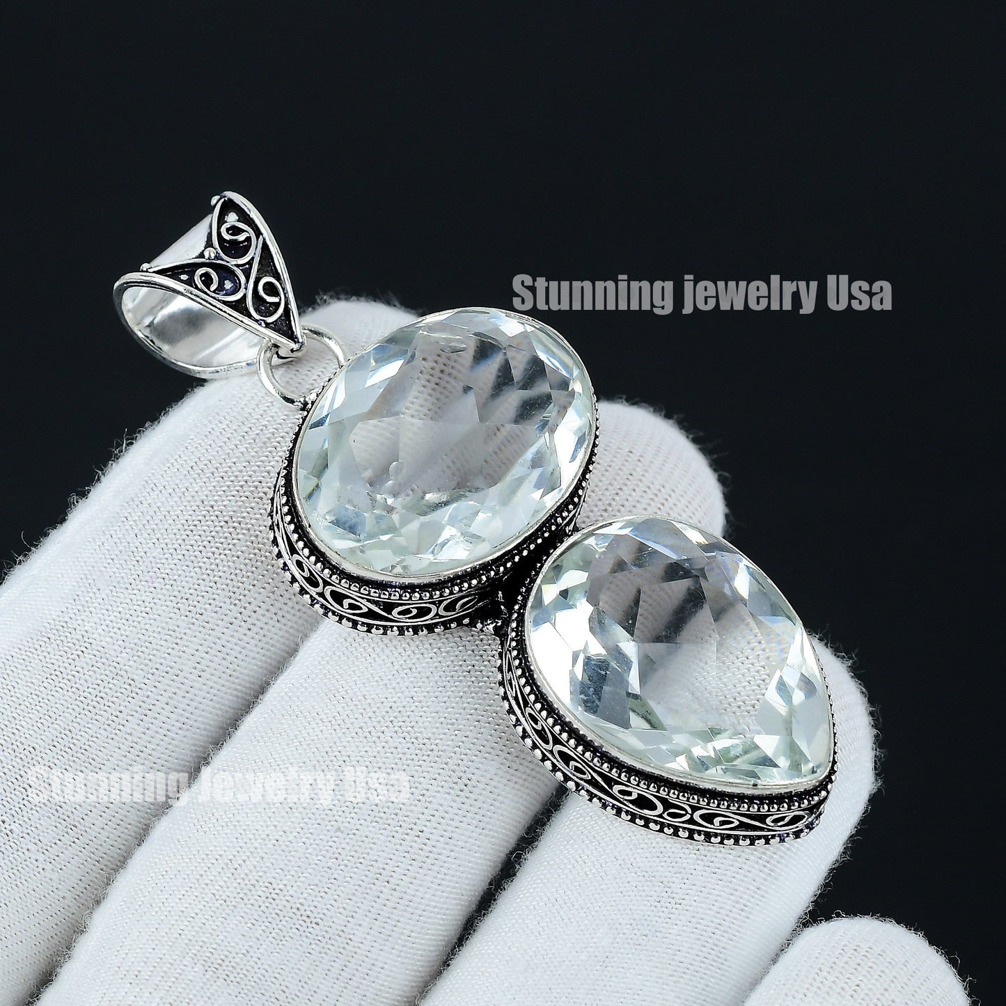 White Topaz Gemstone Pendant