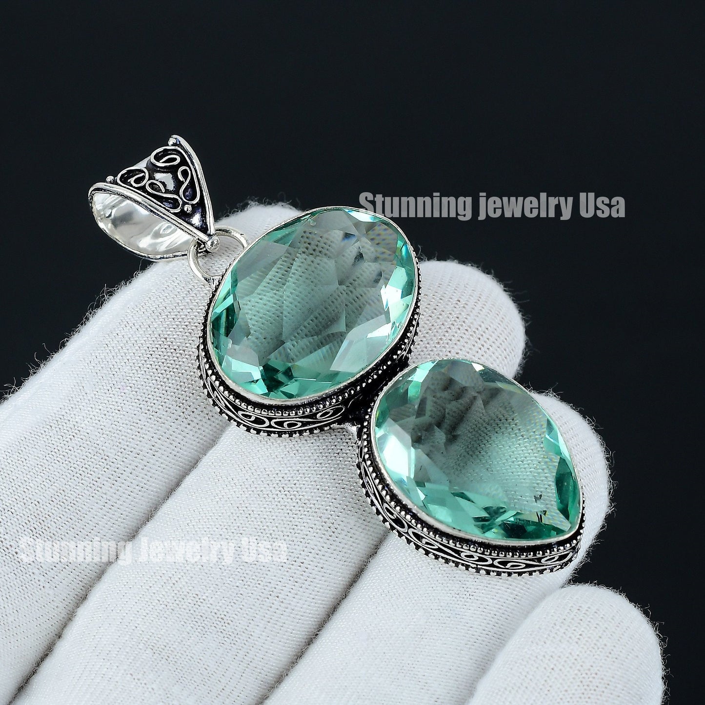 Green Apatite Gemstone Pendant