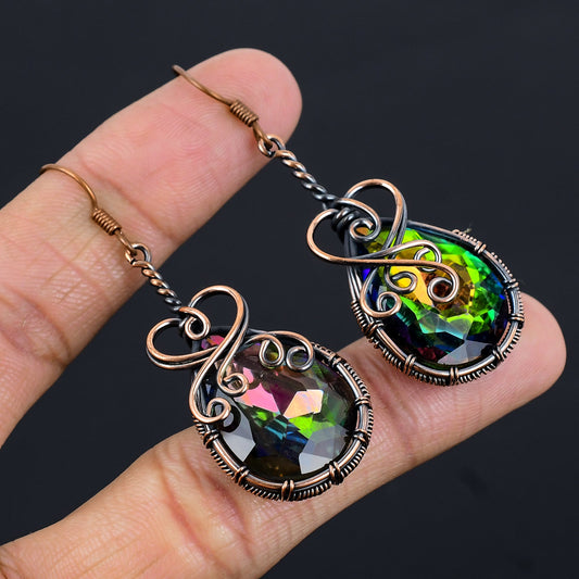 Rainbow Mystic Topaz Gemstone Earrings