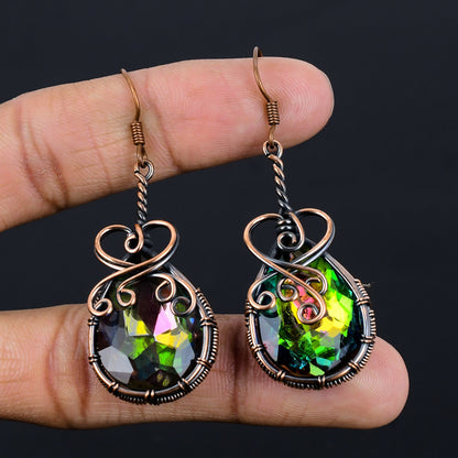 Rainbow Mystic Topaz Gemstone Earrings