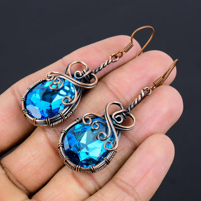 Blue Topaz Gemstone Earrings