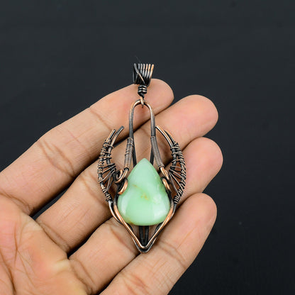 Lemon Chrysoprase Gemstone Bull Pendant