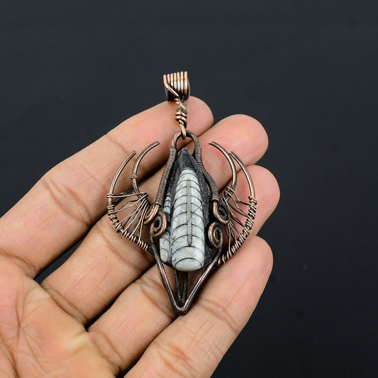 Copper Orthoceras Gemstone Pendant