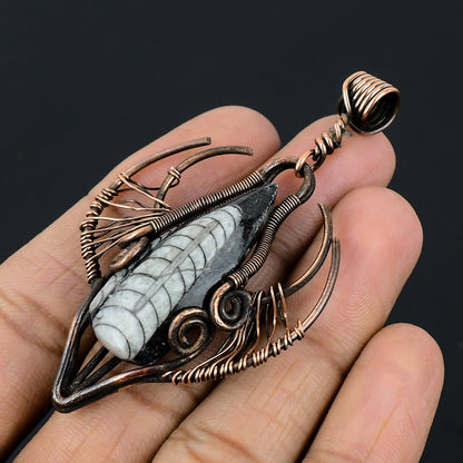 Copper Orthoceras Gemstone Pendant