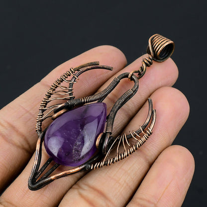 Purple Amethyst Gemstone Bull Pendant