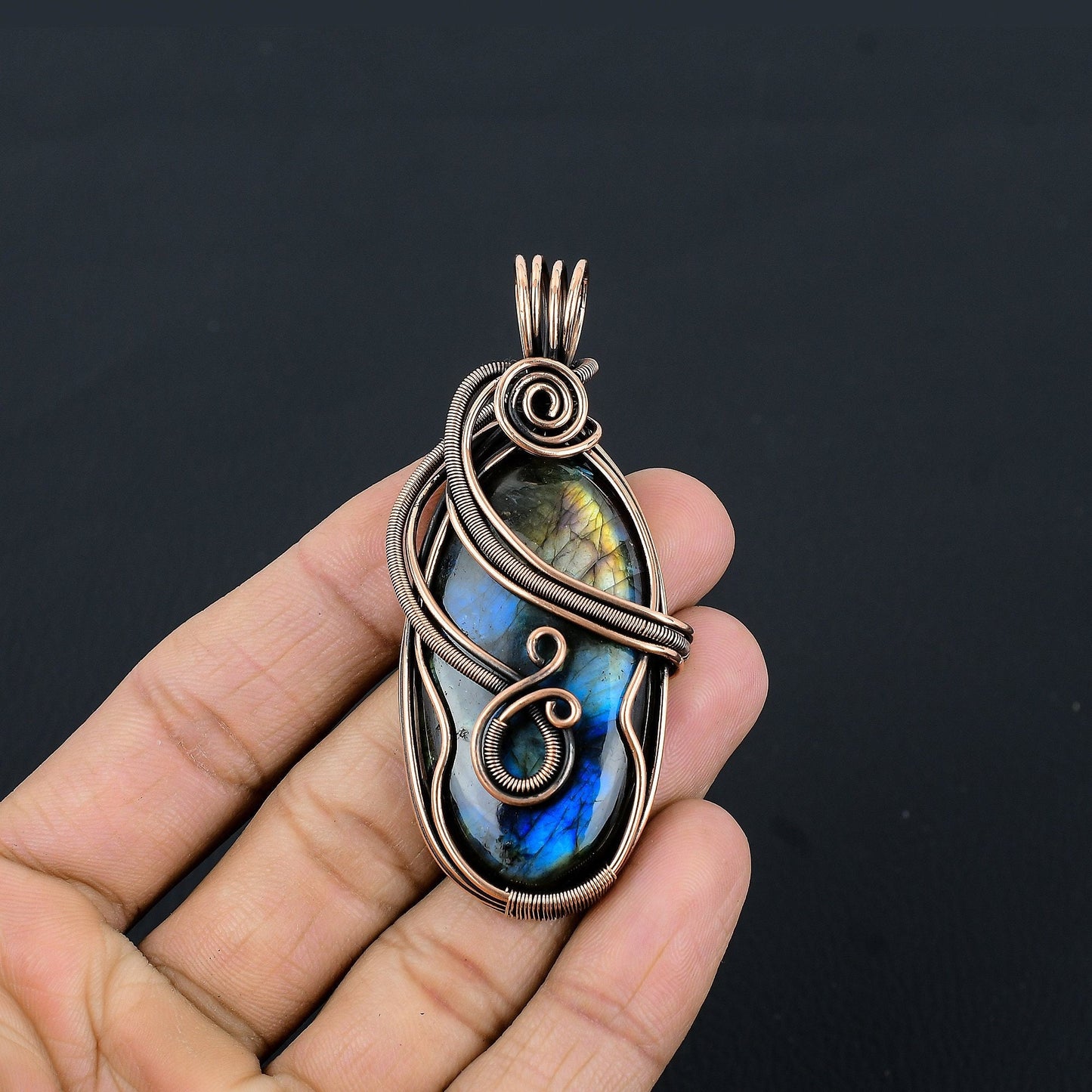 Blue Labradorite Gemstone Pendant